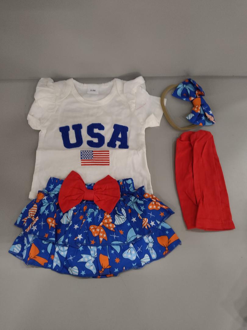 My 1st 4th Of July Baby Outfit, Pack of 2, White, 9-12 Months
