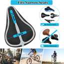 Geronmine Gel Bike Seat Cover Padded Bicycle Saddle Covers for Women & Men, Most Comfortable Exercise Bike Seat Cushion Cover, Soft for Spin Indoor Outdoor Cycling Class Mountain Stationary Bikes