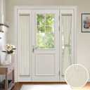 MIULEE Sidelight French Door Sheer Curtains 2 Panels Natural Linen Textured Window Treatment for Front Door/Living Room/Kitchen Light Filtering W 25 x L 72 Inches