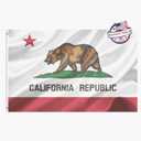 California Republic Flag Double Sided 5x8 Outdoor- Heavy Duty 3ply Cali Flag Super Durable 4 Rows Stitched Edge Canvas Header with 2 Brass Grommets