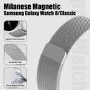 Milanese Loop Metal Band for Samsung Galaxy Watch 8 Band 40mm 44mm/8 Classic 46mm Women Men,Mesh Magnetic Stainless Steel Strap for Samsung Galaxy Watch 8 Bands 44 mm 40 mm/8 Classic 46 mm Correa