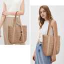 Trifabricy Beach Bags for Women, Large Beach Bag, Woven Straw Tote Bags Waterproof, Weaving Swim Shopping Travel Bag