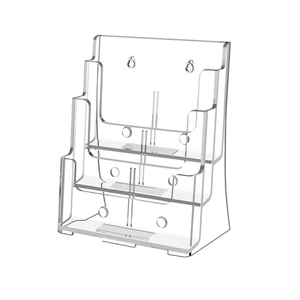 Acrylic Brochure Holder 8.5x11, Clear 3 Tier Magazine Holder Brochure Display Stand With Removable Divider for 4 x9 Inch Literature Pamphlet Flyer Holder for Wall Mount or Countertop