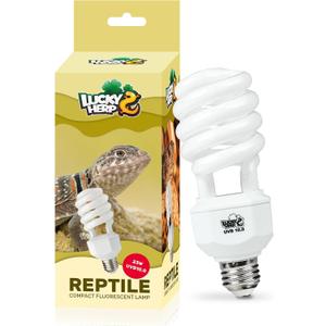 LUCKY HERP UVA UVB Reptile Light 10.0, Desert UVB 150 Compact Lamp, UVB Light for Reptiles 23W, UVA UVB Reptile Light Bulb, UVB Bulb for Reptiles Bearded Dragons Lizards Tortoises Snakes