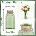 Vintage Glass Flower Vase, Farmhouse Glass Centerpiece Vases Mason Jars for Weddings, Parties & Home Decor Bulk (12, Green)