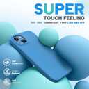 Miracase Designed for iPhone 13 Case, with Tempered Glass Screen Protector, [Soft Anti-Scratch Microfiber Lining], Shockproof Liquid Silicone Rubber Phone Case Cover for 13 6.1 inch, Capri Blue