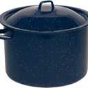 IMUSA USA Enamel Steamer Pot, 16-Quart, Blue