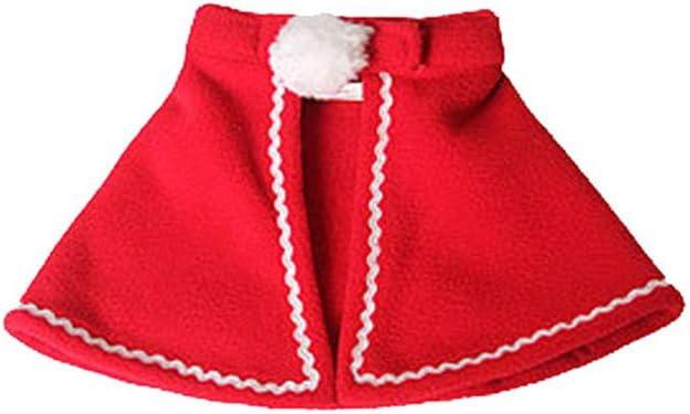 Amosfun Dog Cloak Christmas Pet Costumes Red Polar Fleece Cat Cape Halloween Costume Pet Apparel Size S (Red)