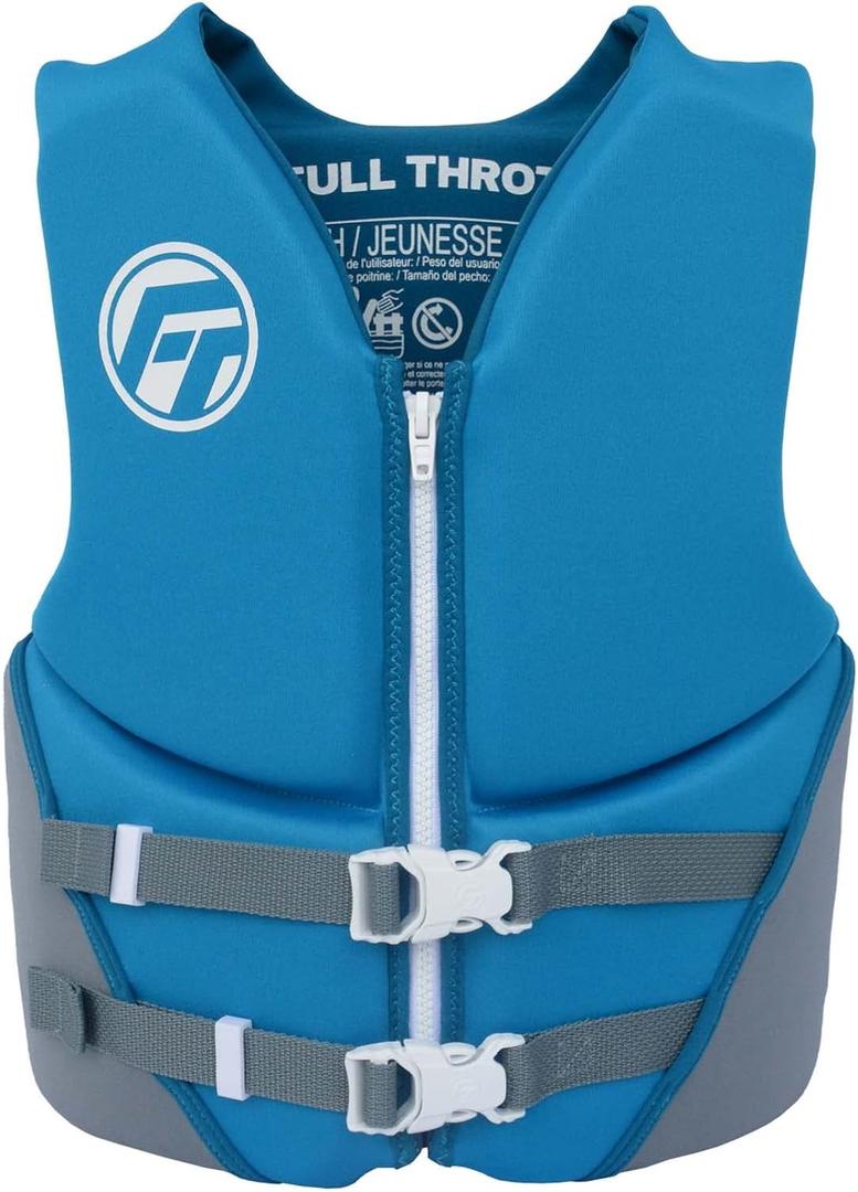 Full Throttle Youth Rapid Dry Neoprene Life Jacket (Blue)