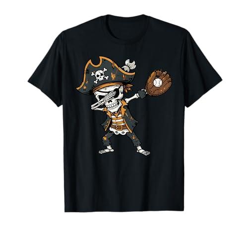 Dabbing Pirate Skeleton Baseball Dab Costume Boys Kids Men T-Shirt, XS