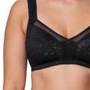 Women's Plus Size Bra Mary, Bra Women No Underwire Large Bust, Minimizer Full Coverage Wide Padded Straps (Black, 42C)