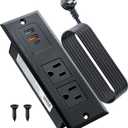 DOACE Recessed Power Strip with USB C Fast Charging Conference Recessed Outlet,Space-Saver for Furniture Side Table,2 AC Outlets,3 USB Ports,6ft Cord, for Home