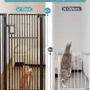 No Pawblems 55" Extra Tall Pet Gate for Cat, 29-43" Auto Close Cat Gate for Doorways/Stairs/Hallways, NO Drilling Pressure Mounted Tall Dog Gate Indoor, 1.37" Pet-Safe Gap, Black