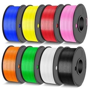 JAYO PETG Filament 1.75mm Bundle 2KG, Strong Toughness PETG 3D Printer Filament, Dimensional Accuracy +/ - 0.02 mm, Fits for Most FDM 3D Printers (Black, White, Green, Red, Blue, Orange, Yellow, Pink)