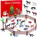 Youyole Horse Christmas Gift Set Xmas Realistic Horse Farm Gift with 18 Horses Figures and Accessories for Xmas Horses Lover Holiday Stocking Stuffers Gifts