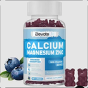 ElevateLife Calcium Magnesium Zinc Gummies with Vitamin D3 & K2 - High Potency Enhanced Absorption -60 Blueberry Gummies Flavored exp.08/2026