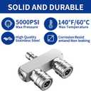 Pressure Washer Twin Nozzle,Selkie Stainless Steel Dual Power Washer Nozzle Tip, Pressure Washer Nozzles with Pressure Washer Spray Nozzles, 1/4 Inch Quick Connect, 5000 PSI