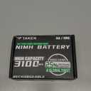 Taken Rechargeable AA Batteries 3100mWh 32-Pack NiMH High Capacity, Double A Batteries Made Using 25% Recycled Content, Recharge up to 2000x Times, Pre-Charged