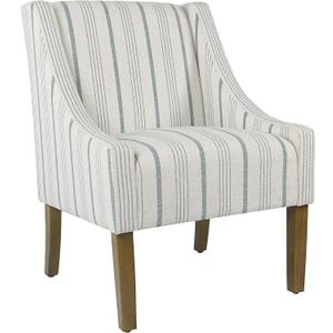 HomePop Classic Swoop Arm Accent Chair - Ivory & Gray Stripe, 24.75"Wx27.5"Dx35.25"H