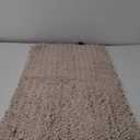 Grandaily Chenille Striped Bathroom Rugs 30x20, Extra Thick and Absorbent Bath Mats, Non-Slip Soft Plush Shaggy Shower Carpet, Machine Wash Dry, Bath Rug for Bathroom, (Medium, Beige)