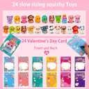 Budbof Valentines Day Gifts for Kids 24PCS Animal Squishy Toys, Slow Rising Stress Relief Toys, Goodie Bag Stuffers, Party Favors for Classroom Prizes