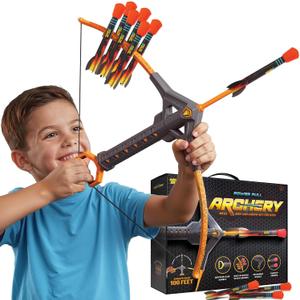 Kids Bow and Arrow Archery Set - Coolest Toys for Boys Age 6, 7, 8, 9, 10, 11 & 12 Year Old Boy Gifts - Cool Boy Toys Birthday Gift - Best Outdoor Kid Sports Play Toy