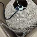 Boho Rattan Pendant Lights 13.8IN Farmhouse Dining Room Light Fixtures Hand-Woven Seagrass Chandelier Coastal Wicker Hanging Lighting for Kitchen Island Entry Living Room Bedroom Foyer Restaurant