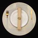 Evevda Gold Vinyl Placemats Set of 6 Flower Placemats Round 15 inch Dining Table Mats for Kitchen Tables Restaurants Dinners Weddings Gatherings