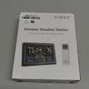 Weather Station Wireless Indoor Outdoor, Indoor Outdoor Thermometer Wireless Clock, Weather Stations Digital Home Gauge 7.6in Large Display Atomic Clock Temperature Humidity Phase, Black