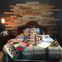 Peel & Stick Real Wood Planks, Rustic Reclaimed Barn Wood Paneling, Brown Gray Combinations, 10.5 sq. ft