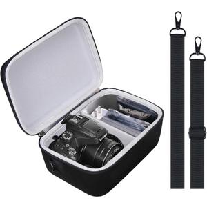 Case for Panasonic LUMIX FZ80D/G7/G85 for Canon PowerShot SX530 HS for Fujifilm X-T50/X-T5 4K Digital Camera, Compact Camera Travel Carrying Organizer with Shoulder Strap (Case Only) (Black)