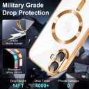 Designed for iPhone 17 Case Magnetic, Compatible with Magsafe, Camera Control Button, Camera Lens Protector, Clear Soft TPU Plated Phone Case for iPhone 17, Gold