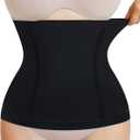 AOSBOEI Waist Trainer Shapewear Tummy Control Waist Cincher Girdle Body Shaper Postpartum Recovery Belt Belly Band Wrap (Black, XL)