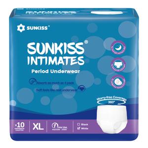 SUNKISS INTIMATES Disposable Period Underwear for Women with Heavy Flow, Low-Rise Unscented Postpartum Essentials, White, XLarge, 10 Count