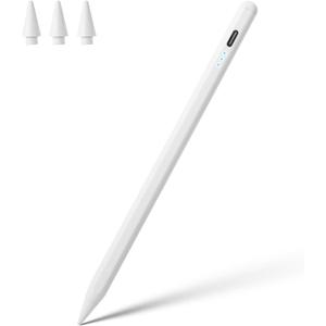 Stylus Pen for iPad A16 11th 10th 9th 8th 7th 6th Generation, iPad Pro 12.9 11 13 inch M4, iPad Air M3 M2 5th 4th 3rd Gen, iPad Mini A17 Pro 7 6 5, for Apple Pencil Pro 1st 2nd Gen Alternative (White)