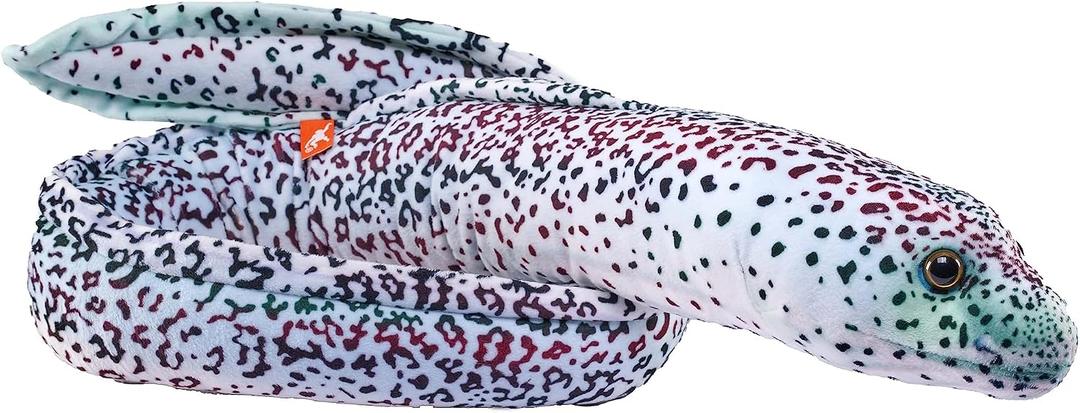 Wild Republic Living Ocean Peppered Moray EEL, Stuffed Animal, 54 Inches, Plush Toy, Fill is Spun Recycled Water Bottles
