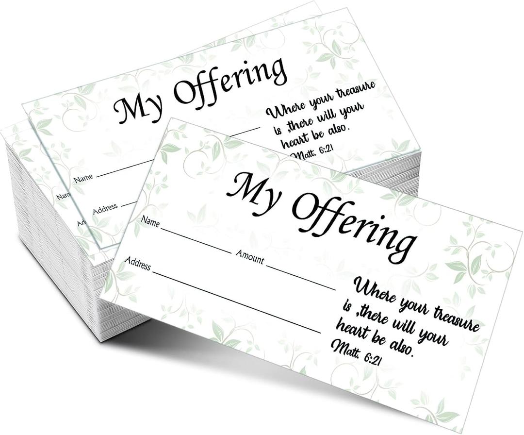 Eaasty 200 Pieces Church Offering Envelopes My Offering Bill Size Envelope Church Tithe Envelopes for Donations, Religious Occasions (Offering Style)