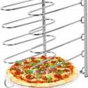 Pizza Rack, 5-Tier Stainless Steel Pizza Pan Storage Rack, Compact and Convenient Design for Easy Storage Multiple Pizzas pan 10.43" L x 8.52" W x 13" H, Pizza Pan R ack