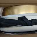 B FSOBEIIALEO Ottoman with Storage, Round Velvet Storage Ottoman with Gold Plating Base,Foot Rest Stool for Dorm Room, Living Room White, 14.76"x14.76"x16.36"