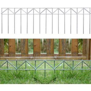 10 Pack 32" L x 10" H Animal Barrier Fence, No Dig Fence Patented Product, 5.5mm Galvanized Stakes with 2.1" Spacing, Anti Digging for Dogs Outdoor Yard Patio, Total 26.6Ft(L) X 10in(H) Silver