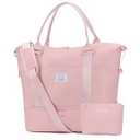 Travel Duffle Bag, Gym Bag for Women Overnight Duffel Bags Weekender Bags with Shoes Compartment Large Capacity Travel Tote with Dry-Wet Pocket (Pink)