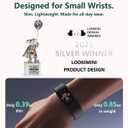 FITVII Slim Fitness Trackers, Fitness Watch with 24/7 Heart Rate, Blood Pressure, Blood Oxygen, Stress Monitor, AMOLED Activity Tracker Step Calorie Counter, IP68 Waterproof Smart Watch for Women Men