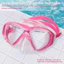 ACQCES Kids Swim Goggles Snorkel Diving Mask for Boys Girls Ages 5-15, Two-Color Anti-Fog Swimming Goggles with Nose Cover