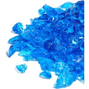 GASPRO 20 lbs Fire Glass for Propane Fire Pit, 1/2-Inch Decorative Fireplace Glass Rocks for Fire Pit Table, Turquoise
