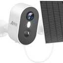 ANRAN 3MP Solar Security Cameras Wireless Outdoor for Home Security, 2K Color Night Vision WiFi Surveillance Home Camera with Solar Panel, Spotlight, PIR Detection, 2-Way Talk, Compatible with Alexa
