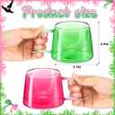 Honeydak 5 Pcs Witch Pink Green Espresso Cups Set Witch Party Glass Mugs Gift 8 oz Pink Green Reusable Glass Cups 2 Glitter Bows for Women Birthday BFF Couples Princess Lover Musical Party Decorations