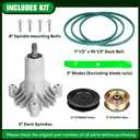42 Mower Deck Spindles Blades Rebuild Kit Fits Husqvarna LT1000(Only 3-Hole Spindle), 2 Spindles 130794, 2 Blades 134149, Idler Pulley 131494 and 173437, 95 1/2'' Belt 144959