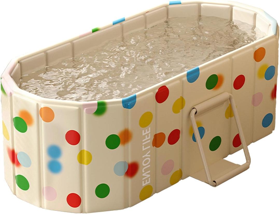 59''Portable insulated bathtub, Ice Bath Tub for Athletes, Inflation-free bathtub for shower, Ice Plunge Tub with Cover, Baths at Home & Outdoor