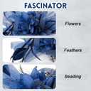 Women's Fascinators Feathers Mesh Ribbons Tea Party Hats with Headband and Clip Fascinator Hat (Navy)