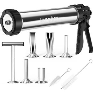 Beef Jerky Gun Kit - 2lb Stainless Steel Meat Gun for Homemade Beef Jerky and Sausages, Perfect Beef Jerky Maker and Jerky Kit